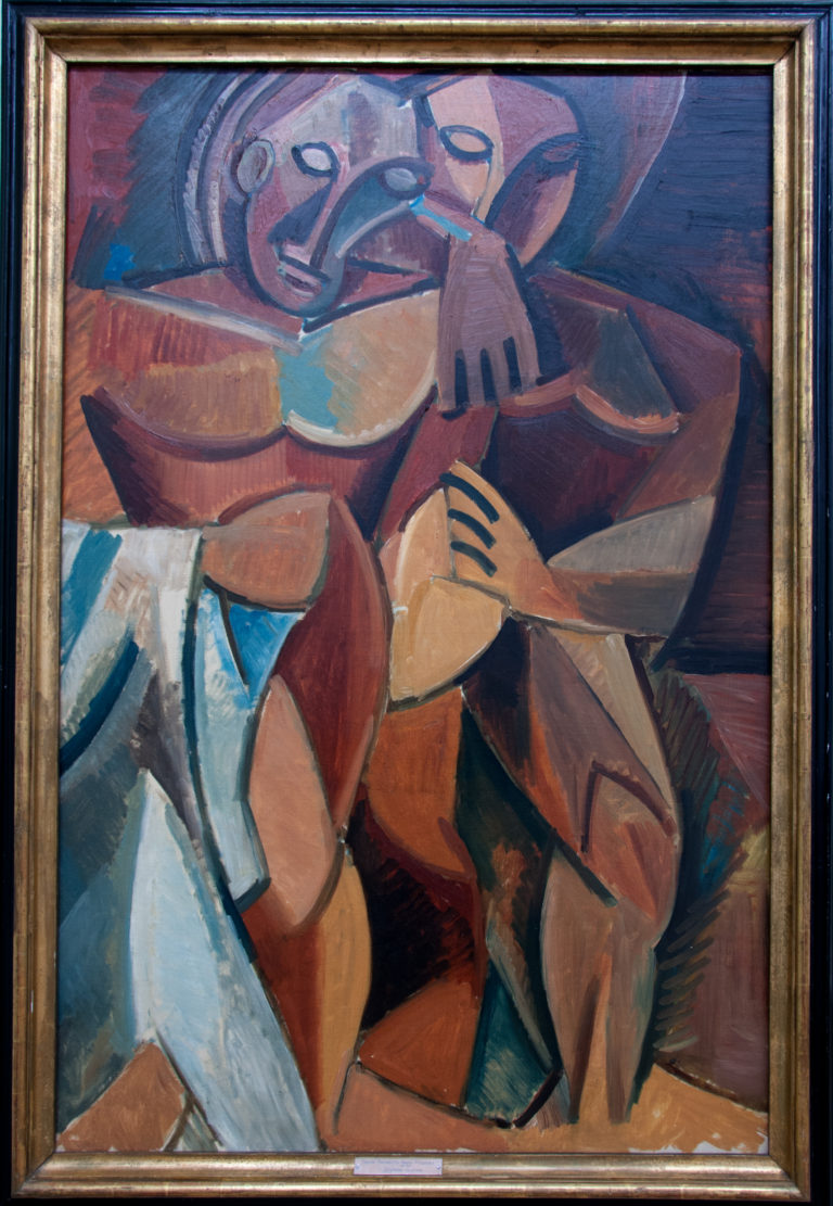 Pablo Picasso’s 1908 Friendship, with two closely interlocked figures constructed from angular brown, rust, blue, and ocher planes.