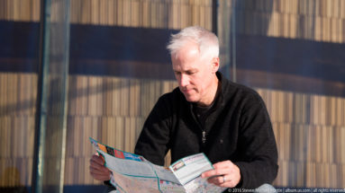 Randy Foster at Exterior of Operahuset (Oslo Opera House) by Steven Michael Martin