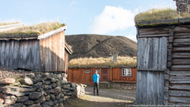 Scott among Traditional Timber building with sod roof by Steven Michael Martin