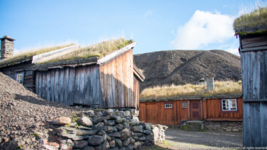 Traditional Timber building with sod roof by Steven Michael Martin