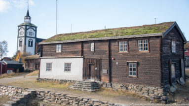 Traditional Timber building with sod roof by Steven Michael Martin