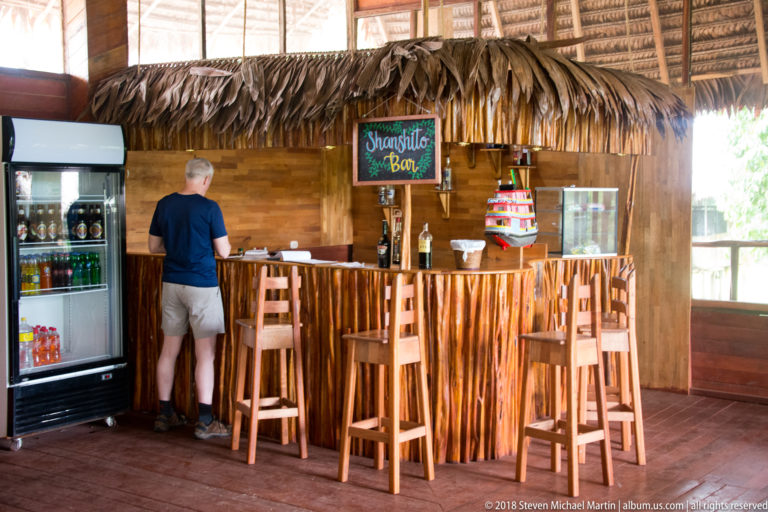 Shangrila bar counter at Tuhauyo Lodge.