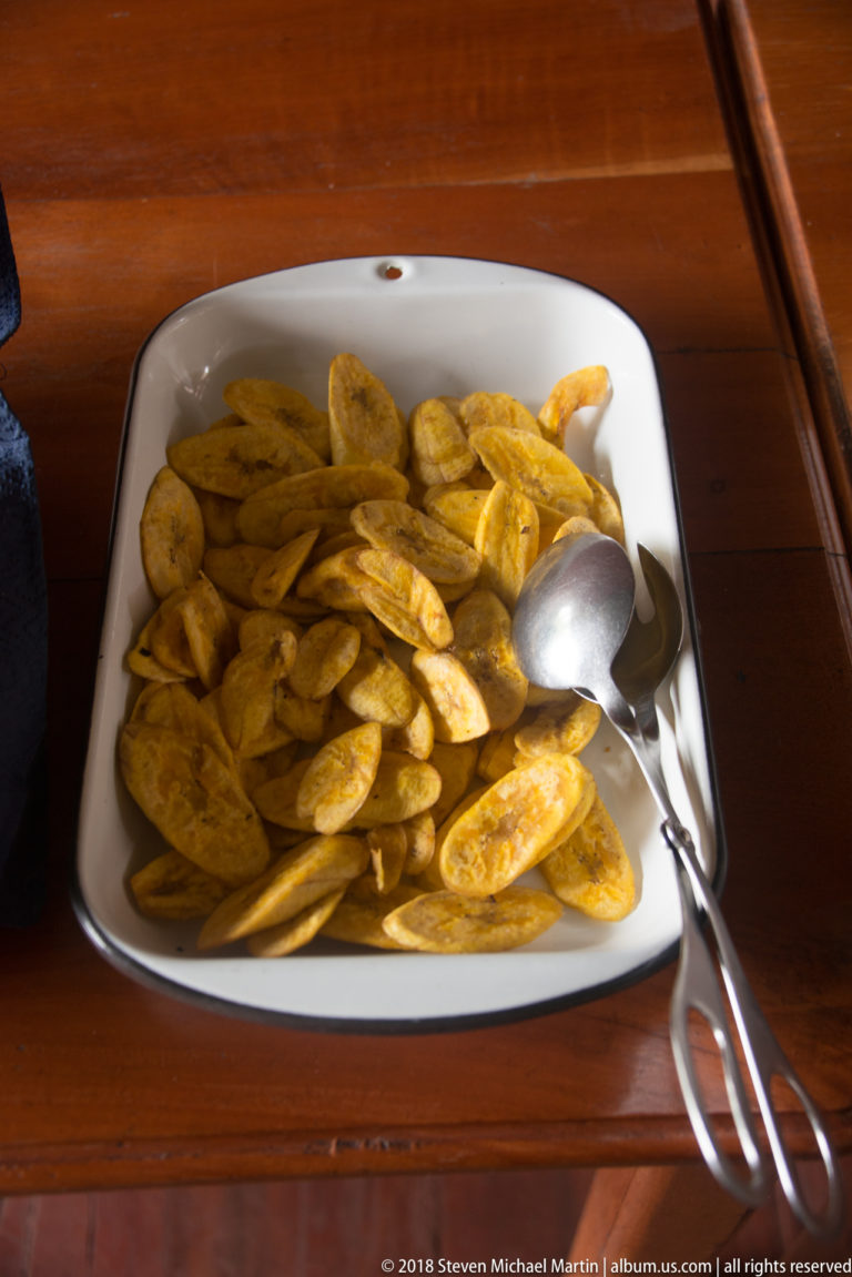 Sliced fried plantains at Tuhauyo Lodge.