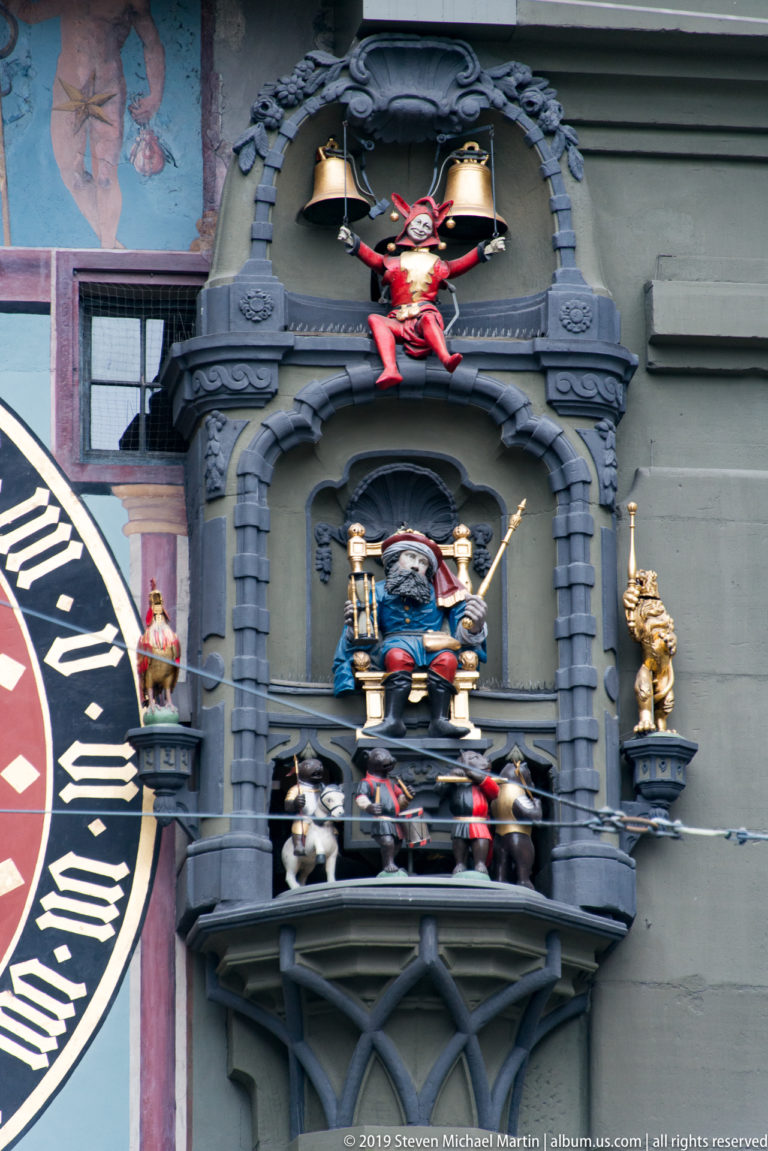 Mechanical figures and bells in the automata bay of Bern’s Zytglogge clock tower.