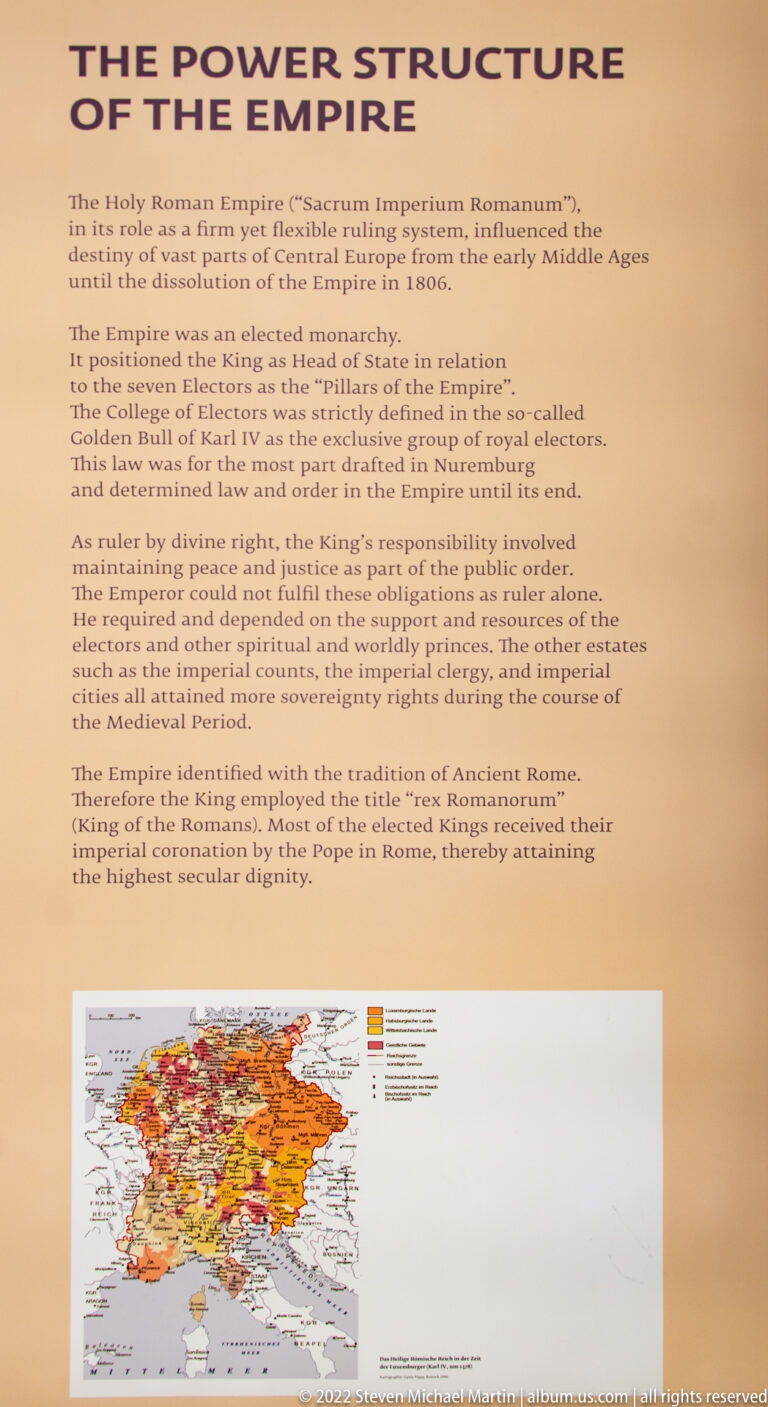 Interpretive panel titled Power Structure in the Empire with historical text and a small colored map.