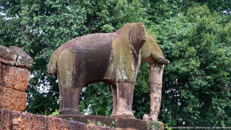 Profile of elephant guardian on upper terrace