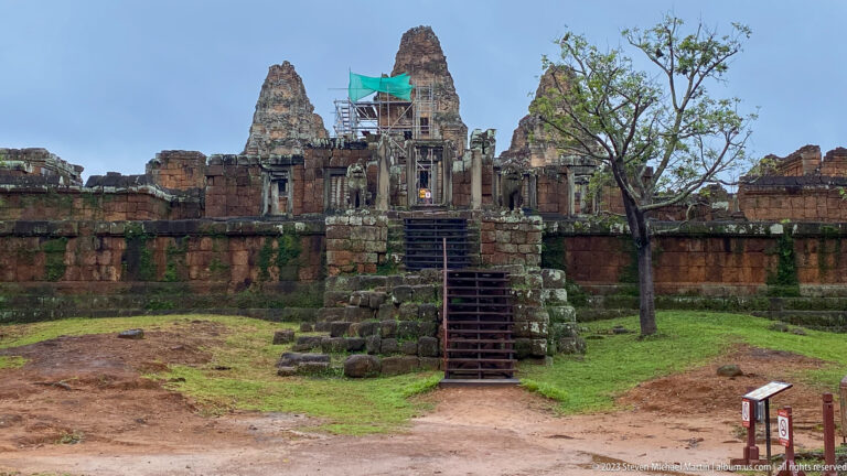 Frontal establishing view of sanctuary