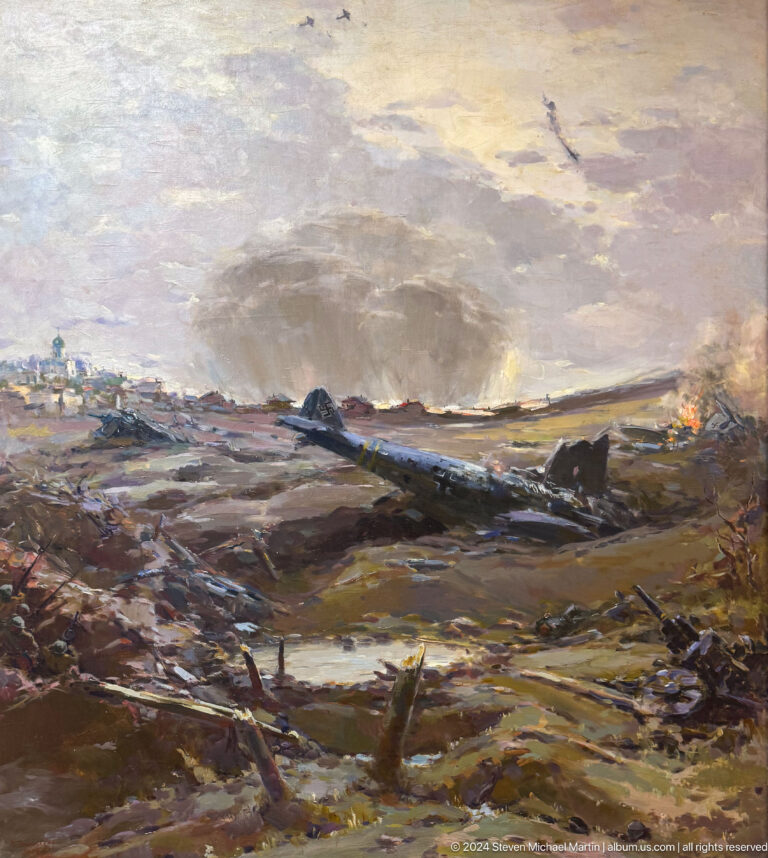 Bleak battlefield or devastated landscape.