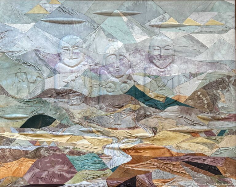 Layered abstract mountain landscape.