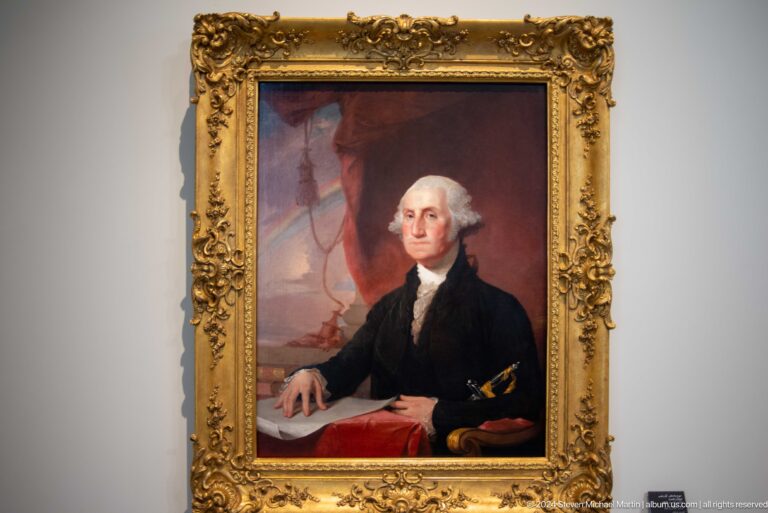 Framed portrait of george washington at Louvre Abu Dhabi.