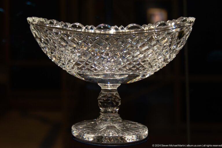 Cut crystal bowl on pedestal.