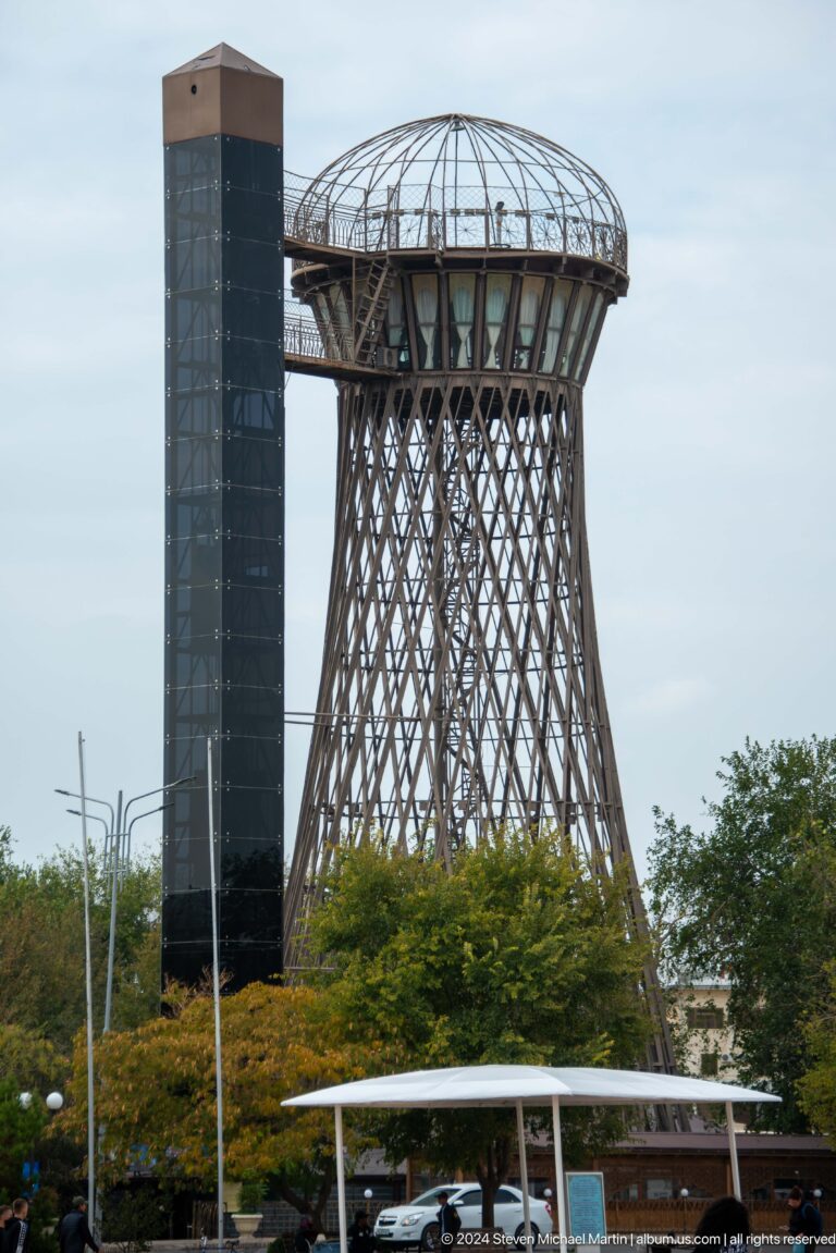 Modern lattice observation tower.