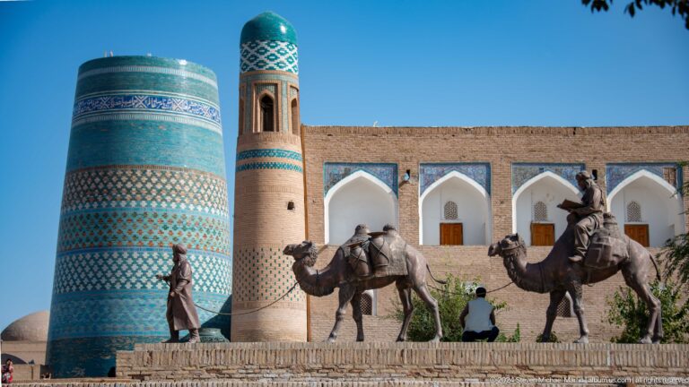 Camels and handler passing kalta minor.